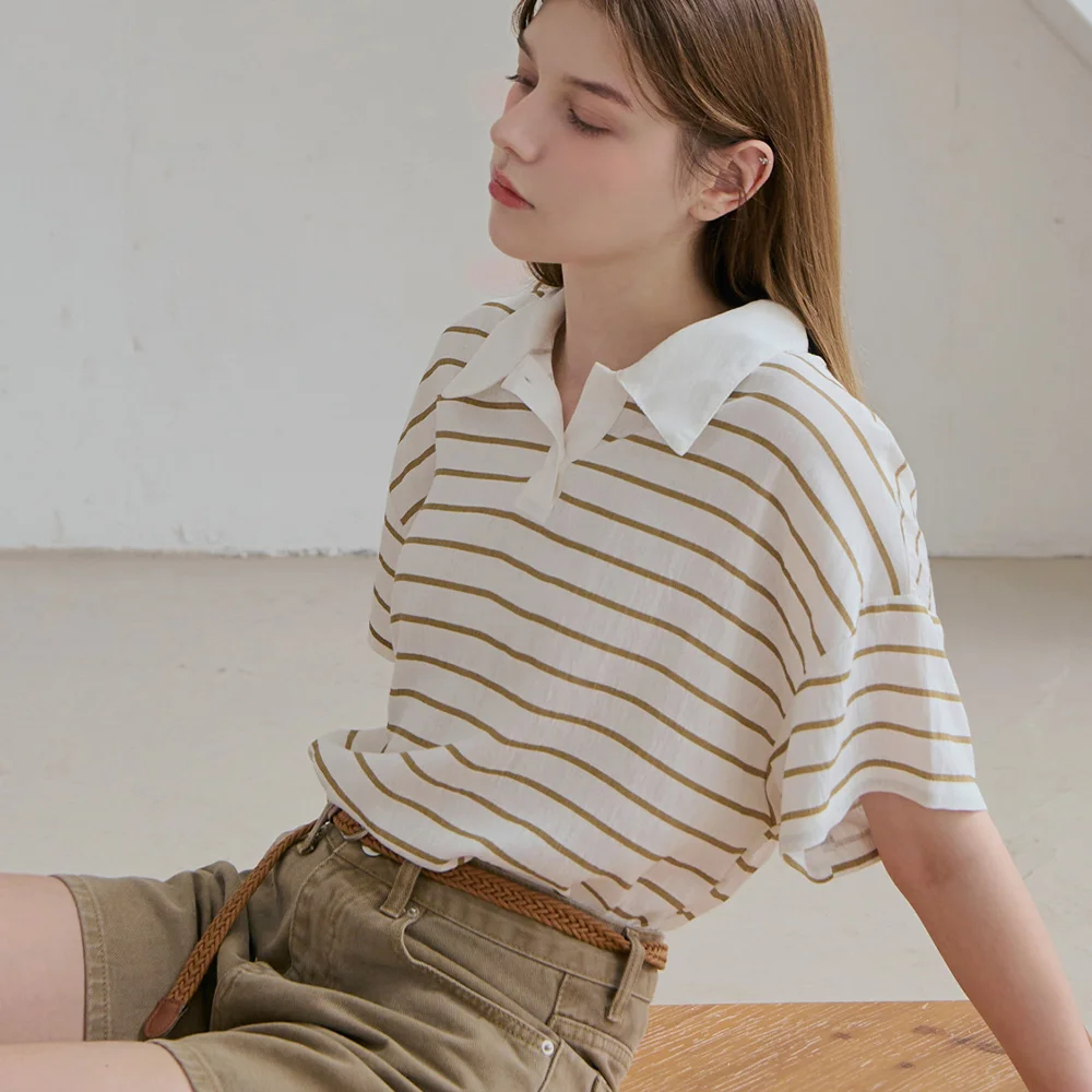Grove collar stripe tee_2 Colors