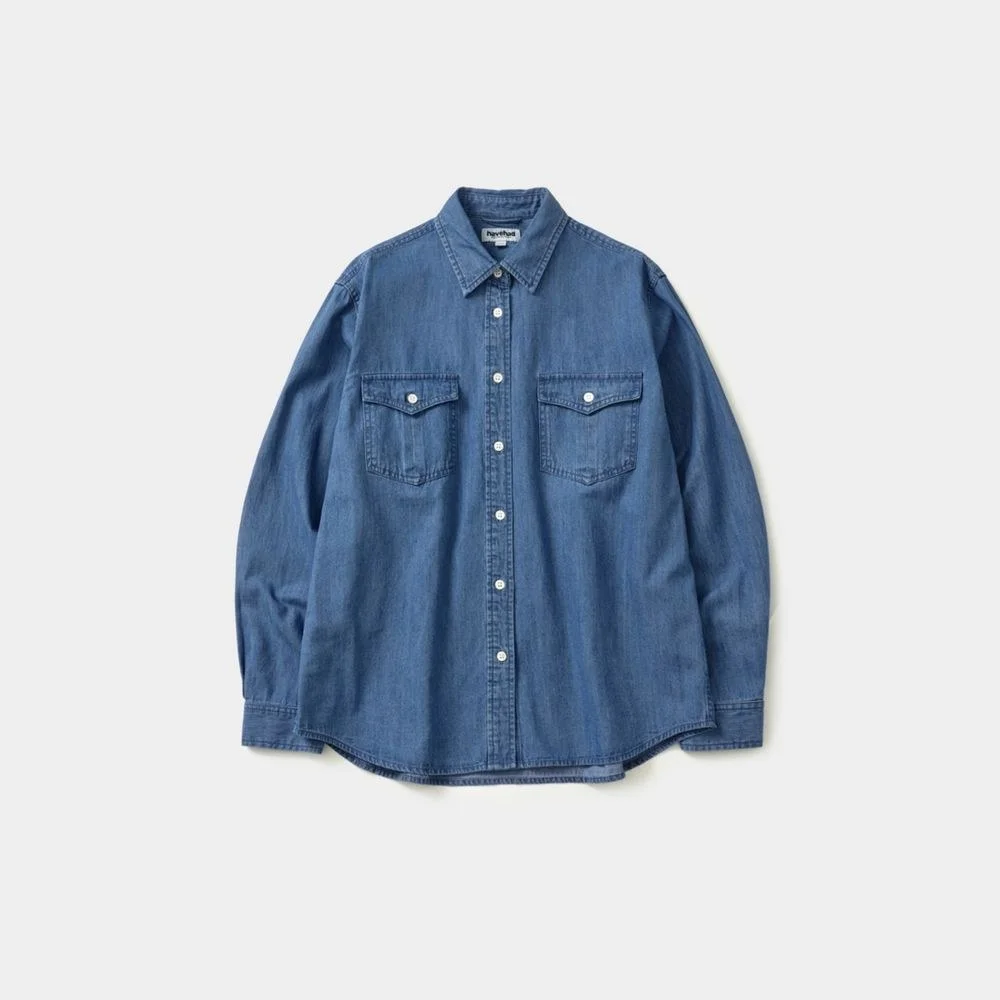 Double Pocket Denim Shirts (Denim Blue)