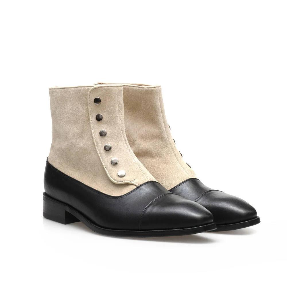 ALC140 ADORE 鈕扣 靴子_ivory suede