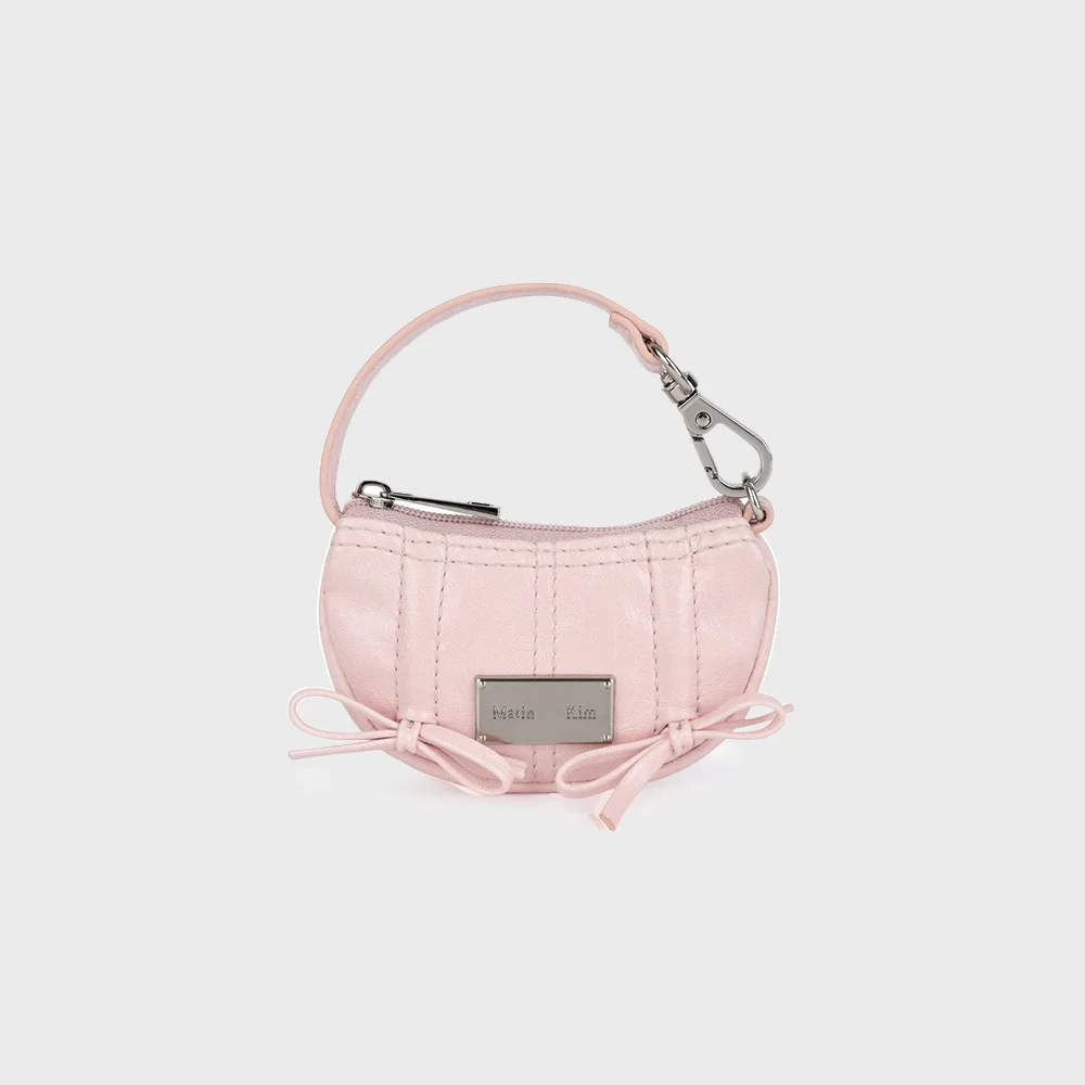 HALF SHIRRING RIBBON CHARM IN LIGHT PINK