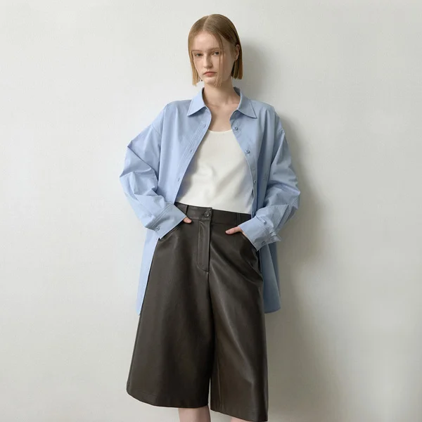 ESSENTIAL BOXY FIT SHIRT(BL-4309)_3Colors