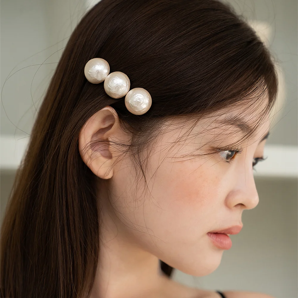 boldy side point three pearls hair pin_2color HP012