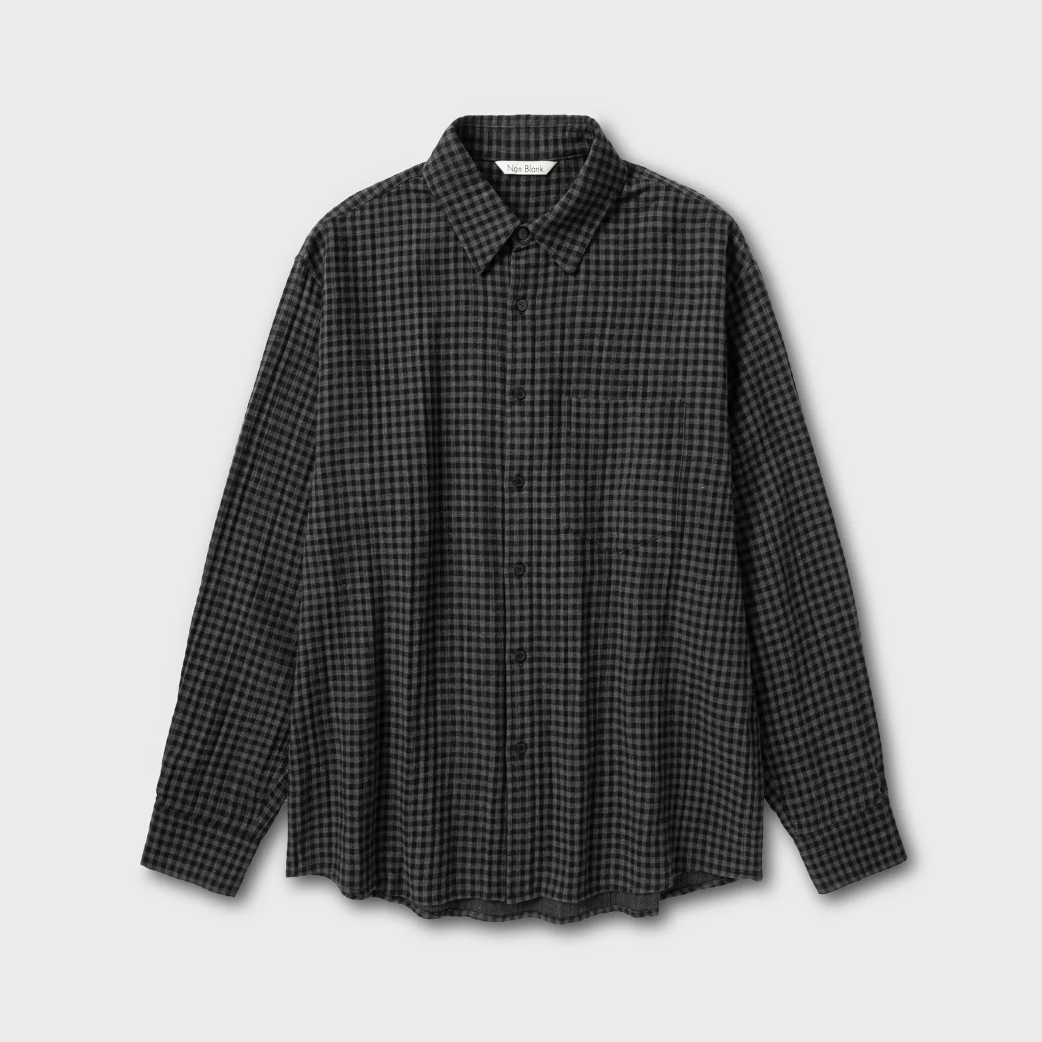 格子紋 格紋 襯衫_GREY