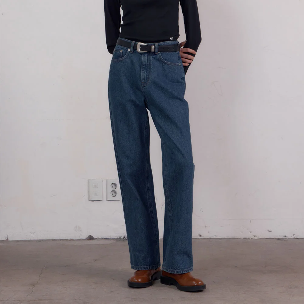 Symbol Straight Denim Pants (Blue)