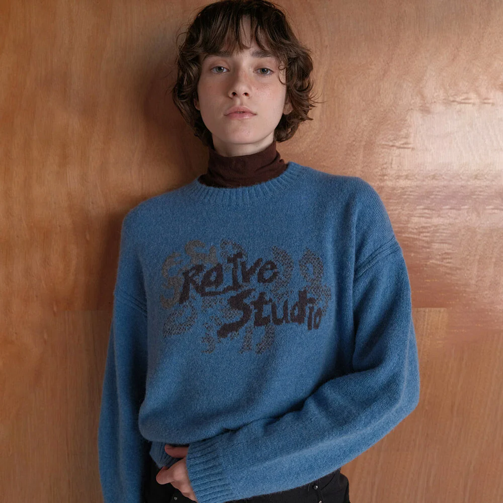 Raive Studio Lettering Knit Sweater VK5WP297_2color