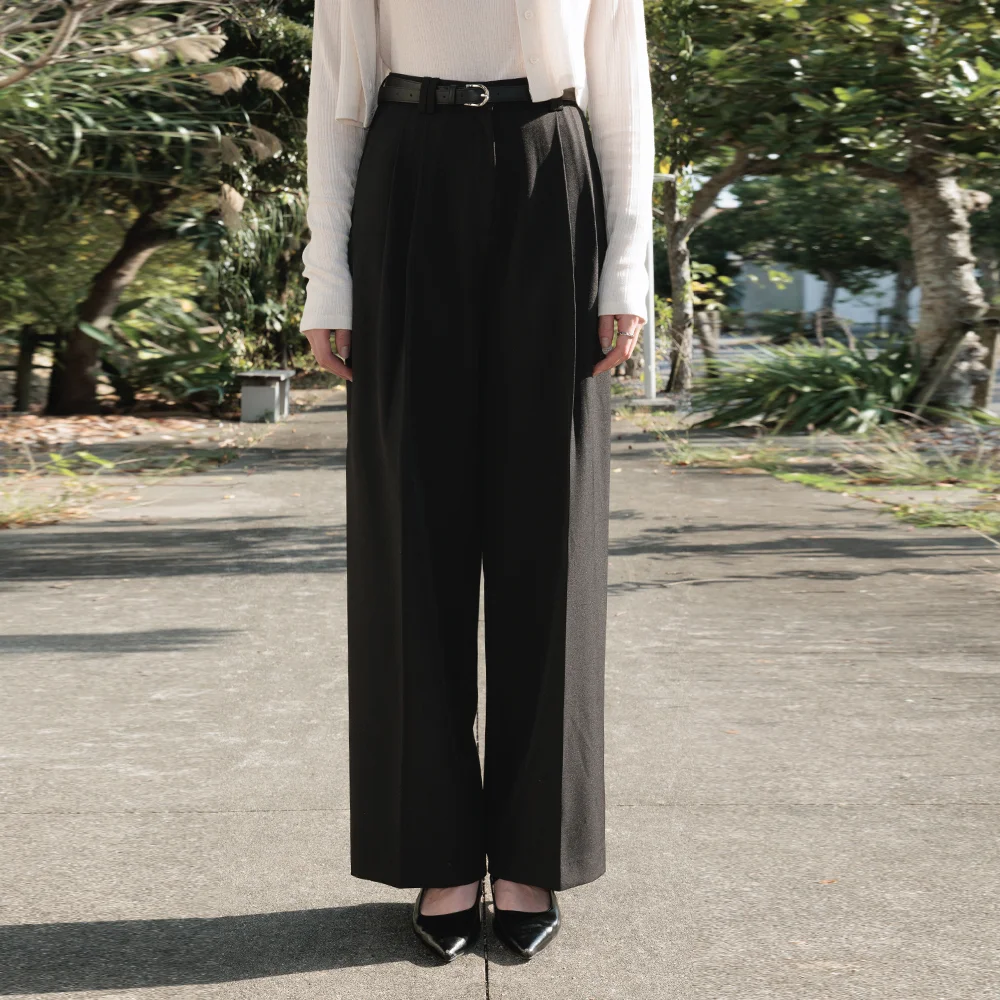 Classic Pintuck Wide Slacks