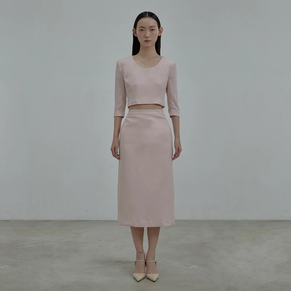 Hourglass Long Skirt - Dusty Pink