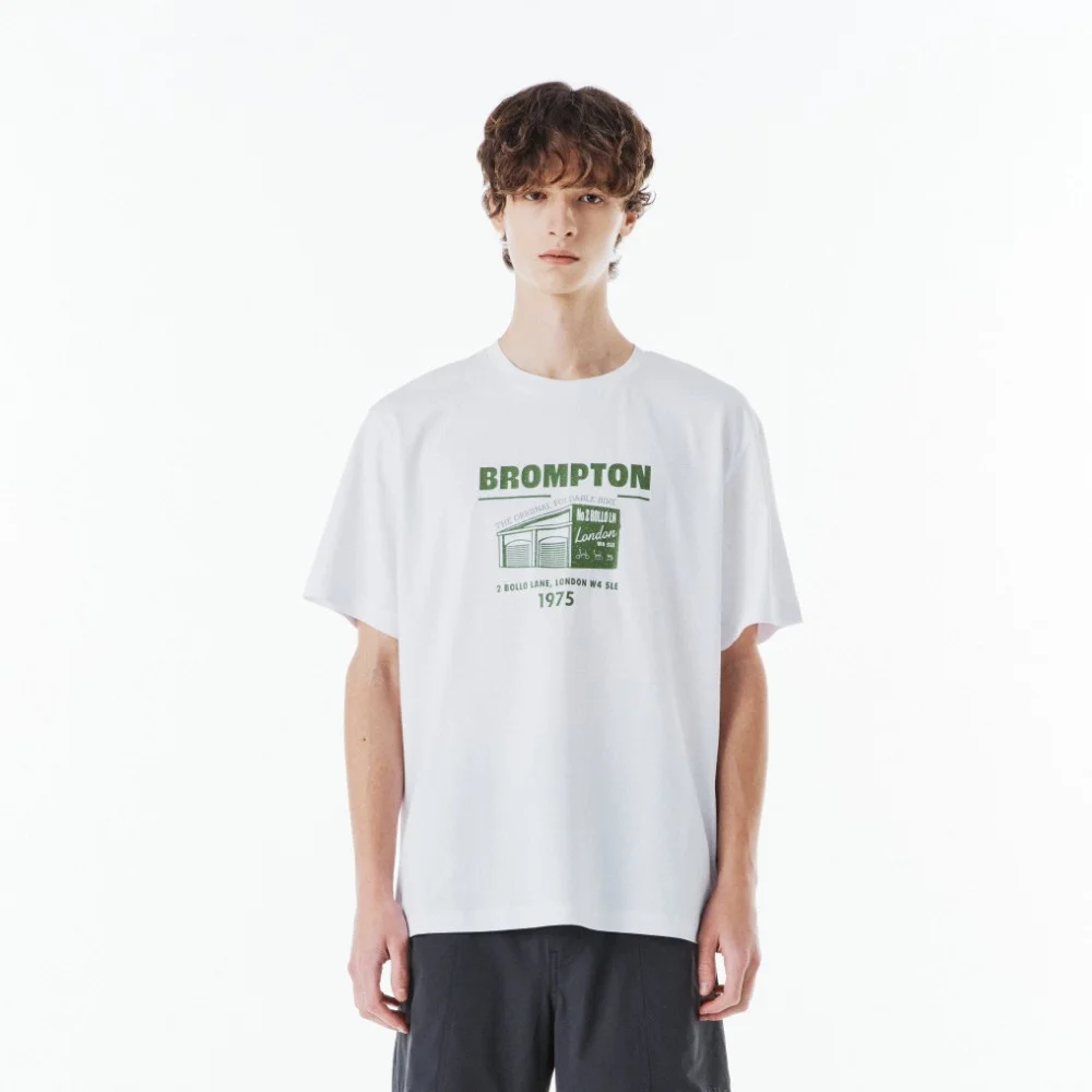 BROMPTON GRAPHIC HALF SLEEVE T-SHIRT - WHITE (P262UTS152)