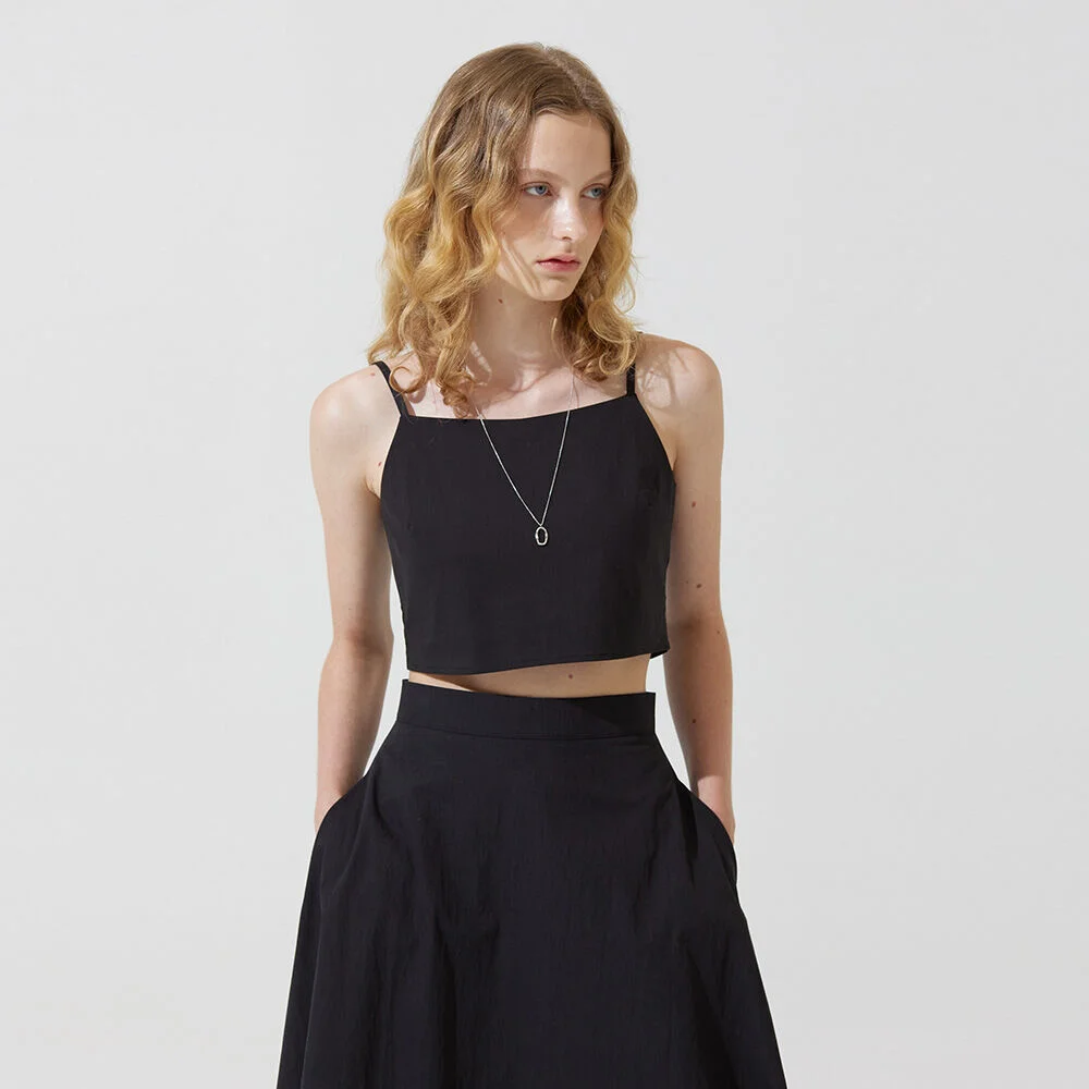 Jatty top layered sleeveless - black