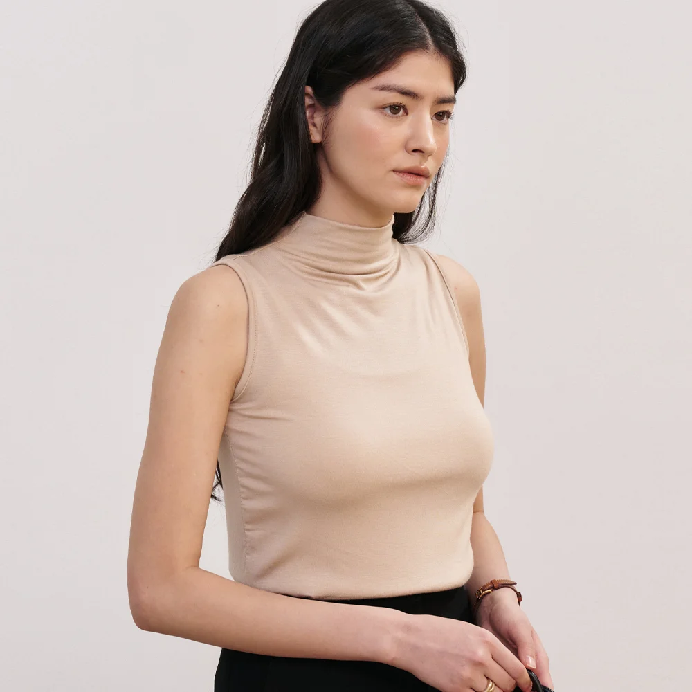 Mode sleeveless T-shirt_4colors