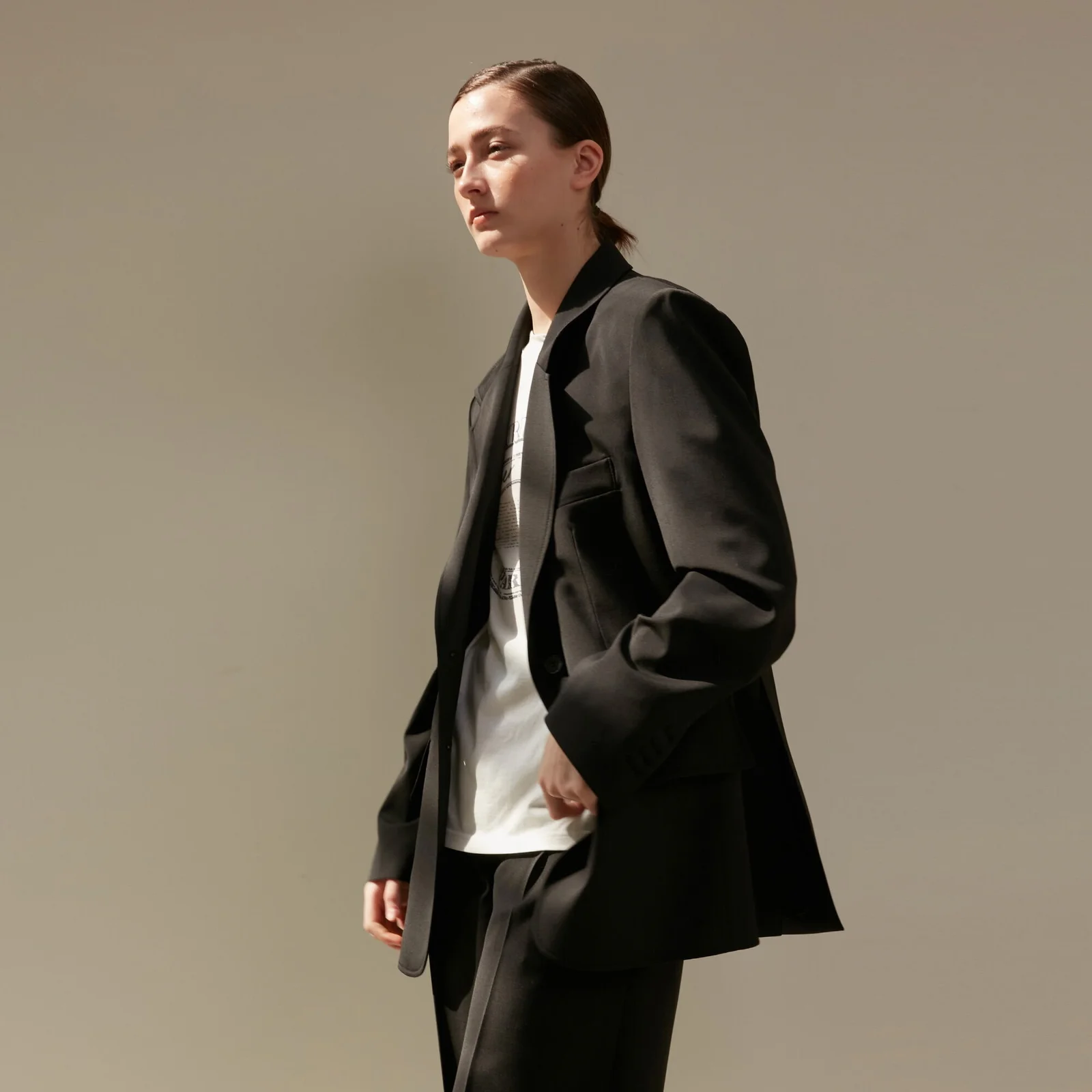 Jacket Single Button Wool Blooming Black