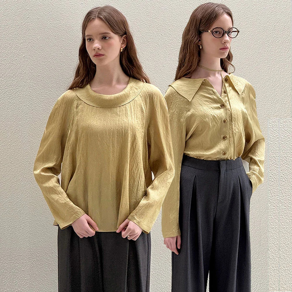 Haze Cowl Olivebeige Blouse