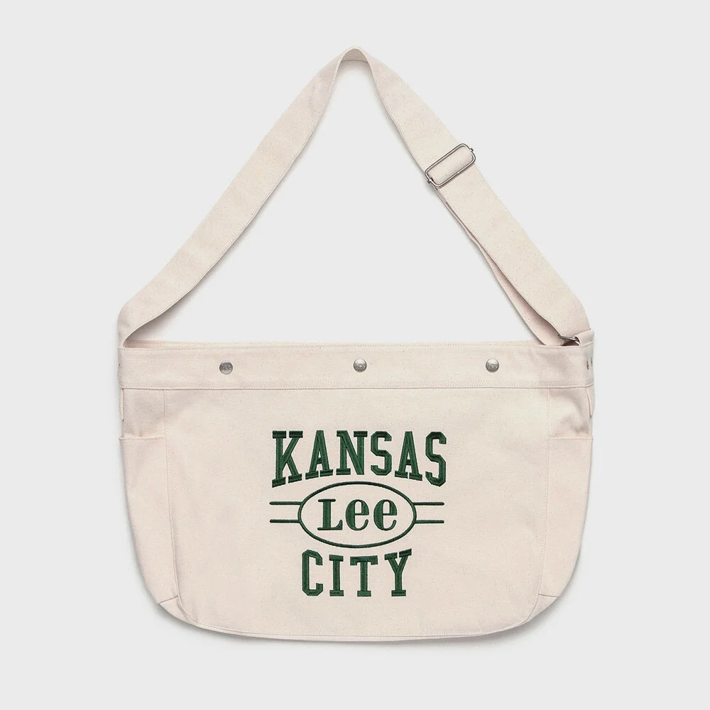 Kansas City 純棉 郵差袋 象牙色