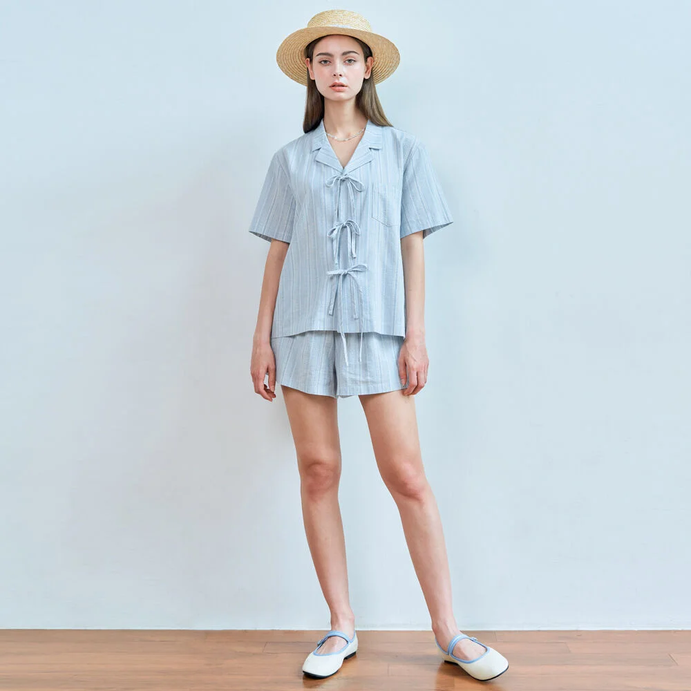 STRIPE POCKET SHORTS (LIGHT BLUE)
