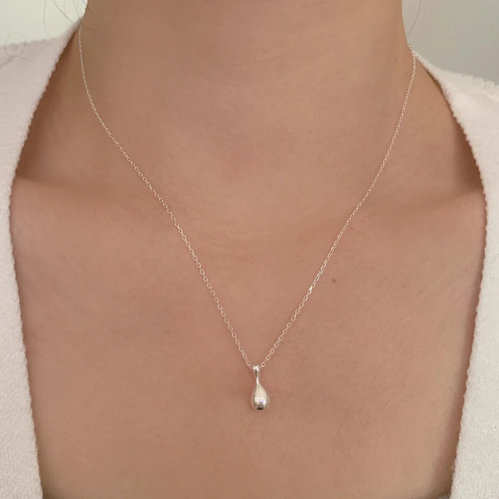 silver925 stone drop necklace_2 Colors