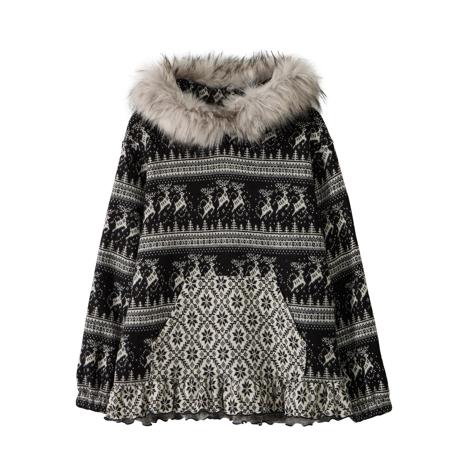 Nordic Oversized Knit Hoodie