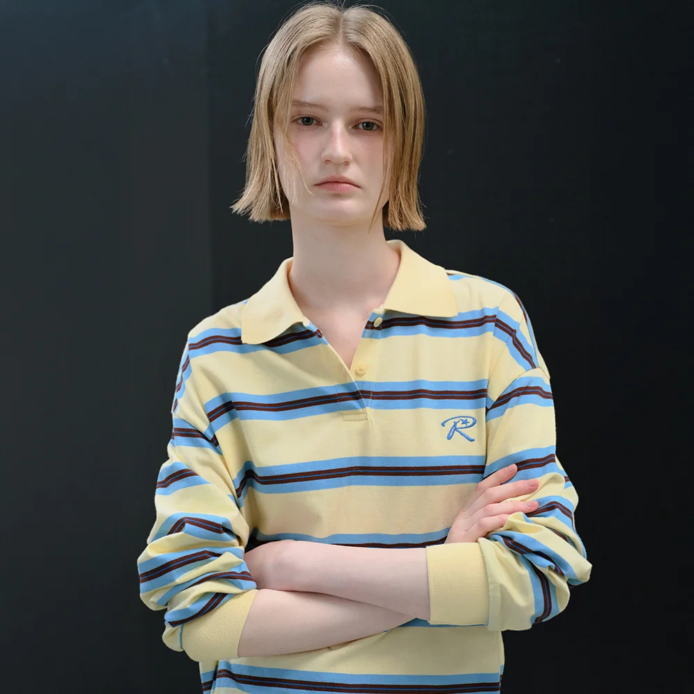 Striped Oversized Polo T-shirts VW6SE234_3color