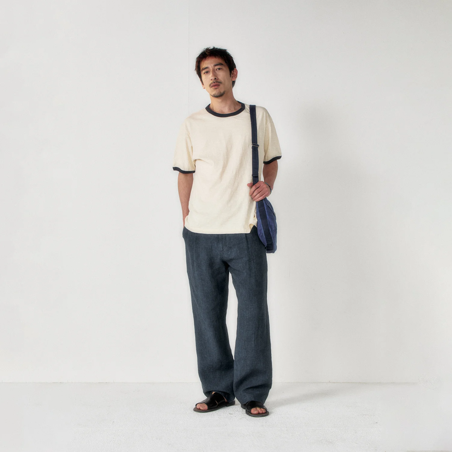 Linen One Tuck Pants_Indigo