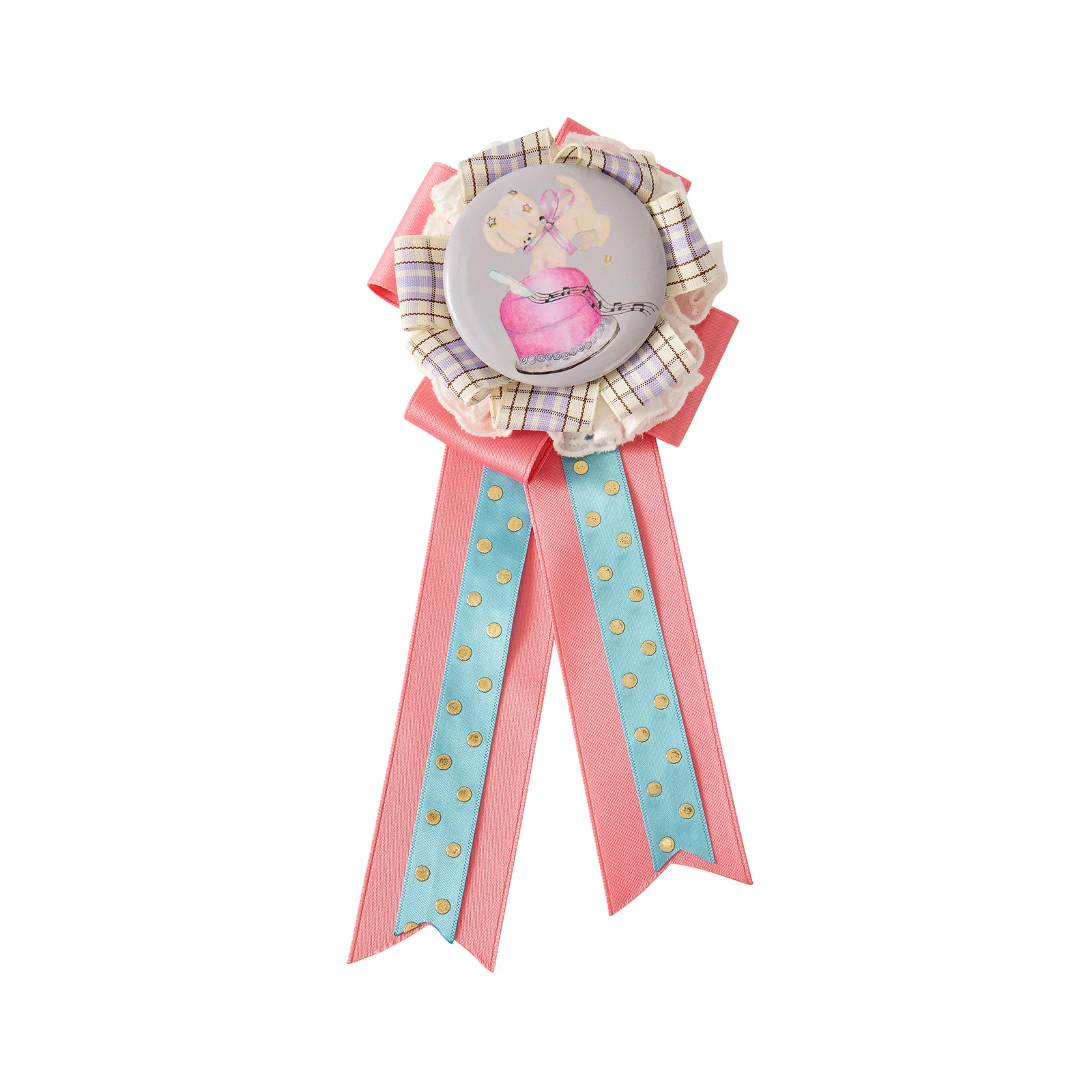 Ribbon-Tied Pin Brooch_Coral