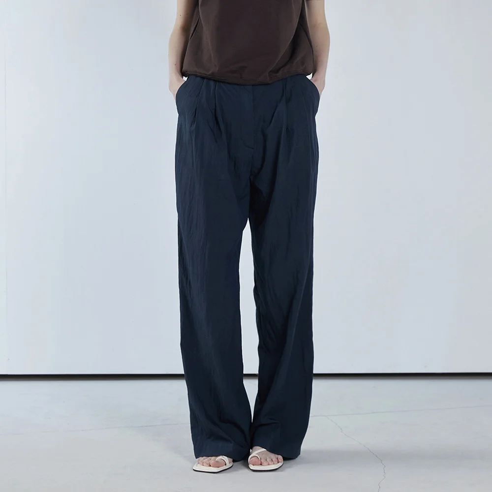 Summer loose slacks (navy)