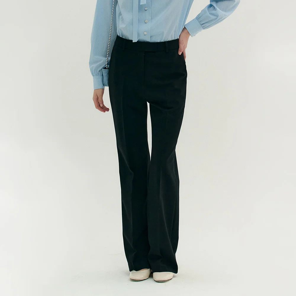 SEMI WIDE BOOTSCUT PANTS (moat black)