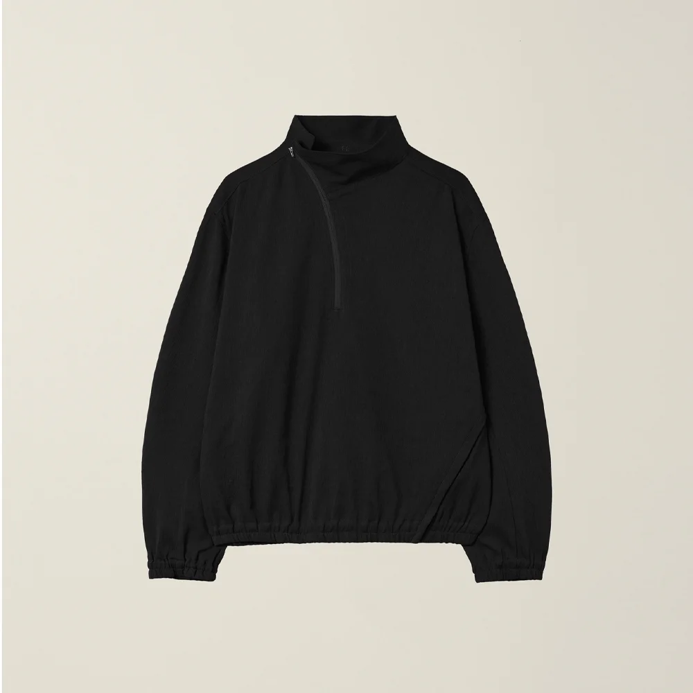 CURVED HALF ZIP-UP BLACK