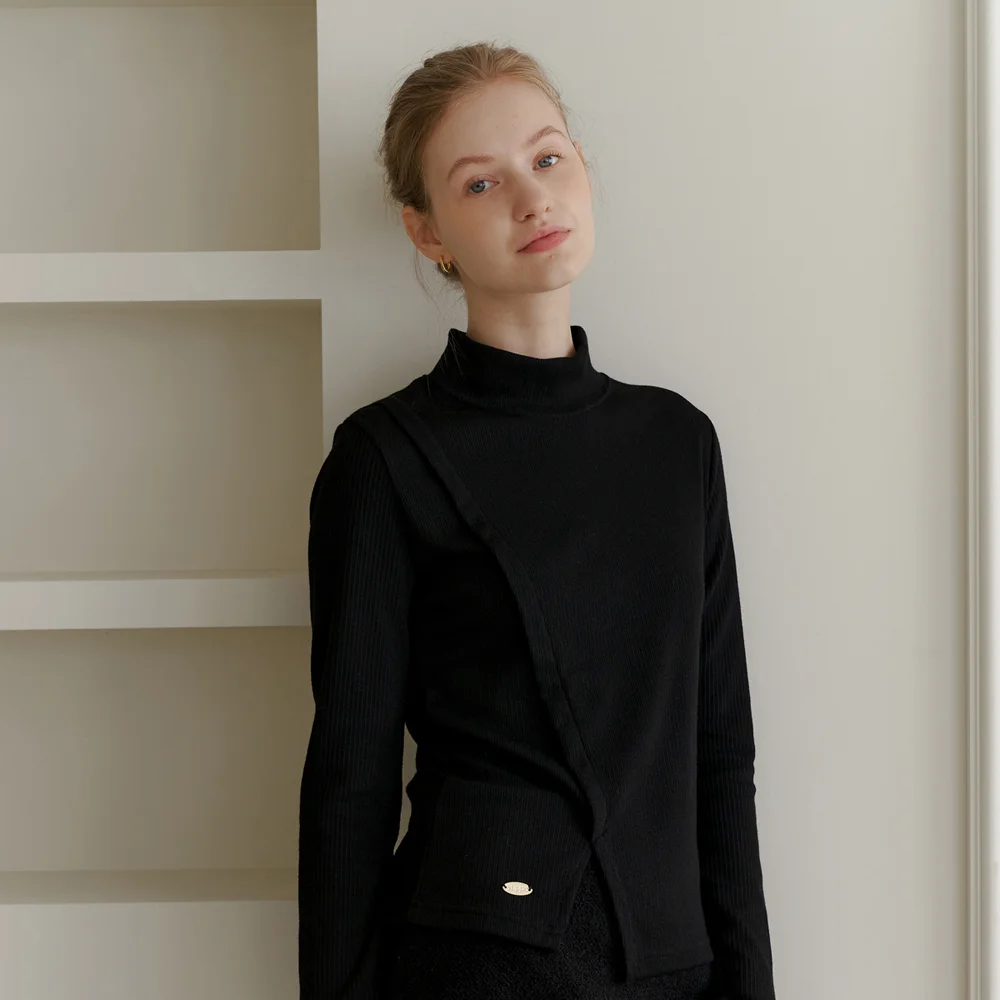 SLIM TURTLENECK T-SHIRT_BLACK