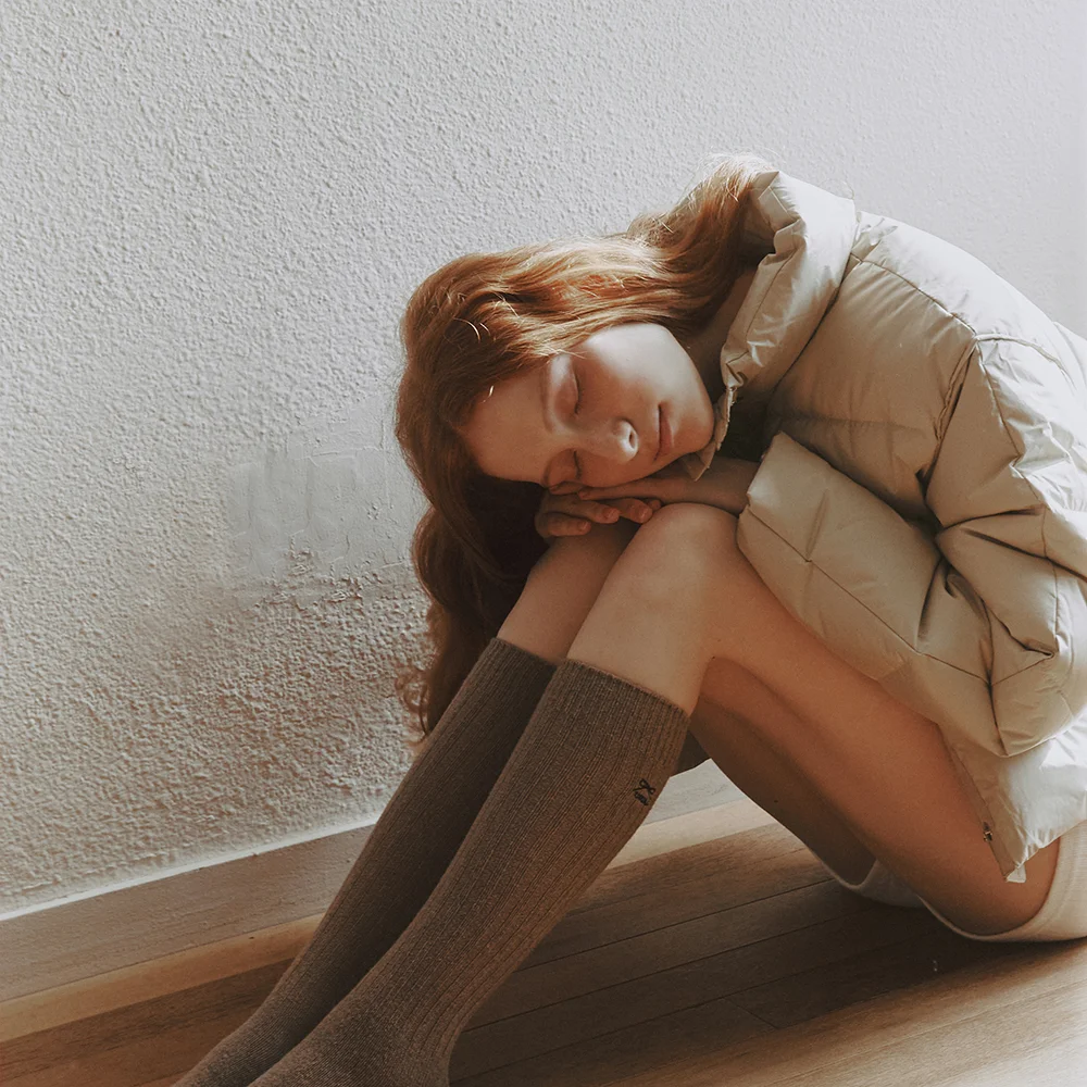 Wool Ribbed Knee Socks