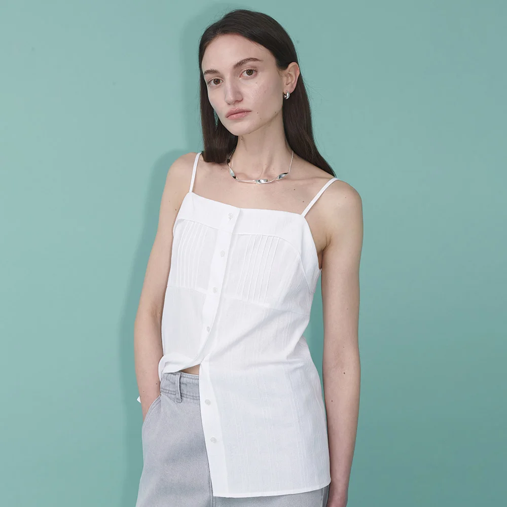 Jacquard Cotton Sleeveless Blouse SW5MB225_3color