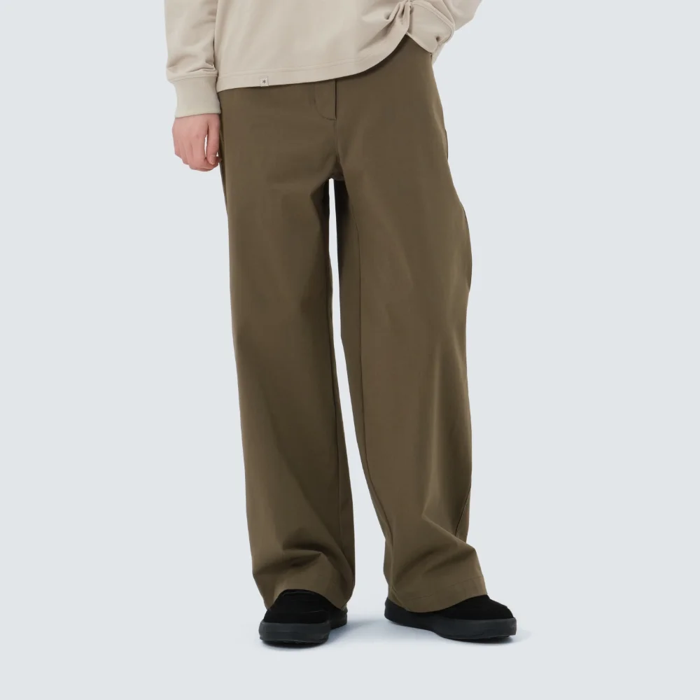 Cland 女裝 寬版 褲子 Yellow Khaki (S25FWDPT91)