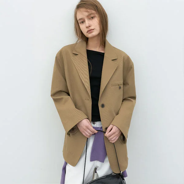 (JK-3074)BOYFRIEND FIT TWILL STITCH JACKET