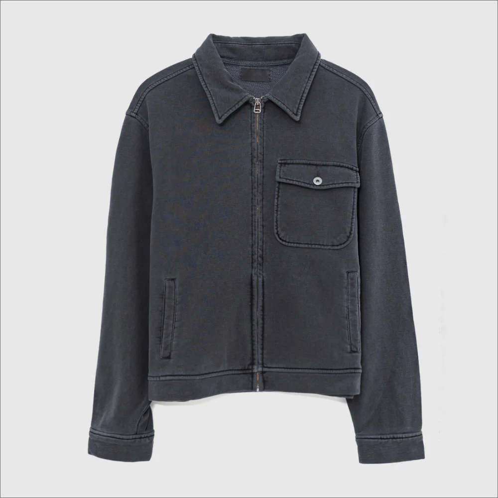 Terry Trucker Jacket (Washed Black)
