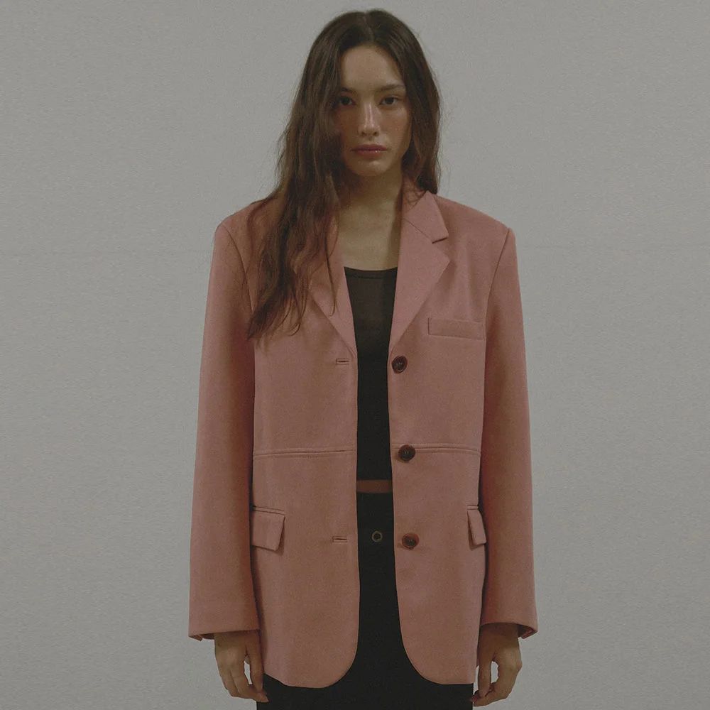 STITCH SUEDE JACKET (PINK)