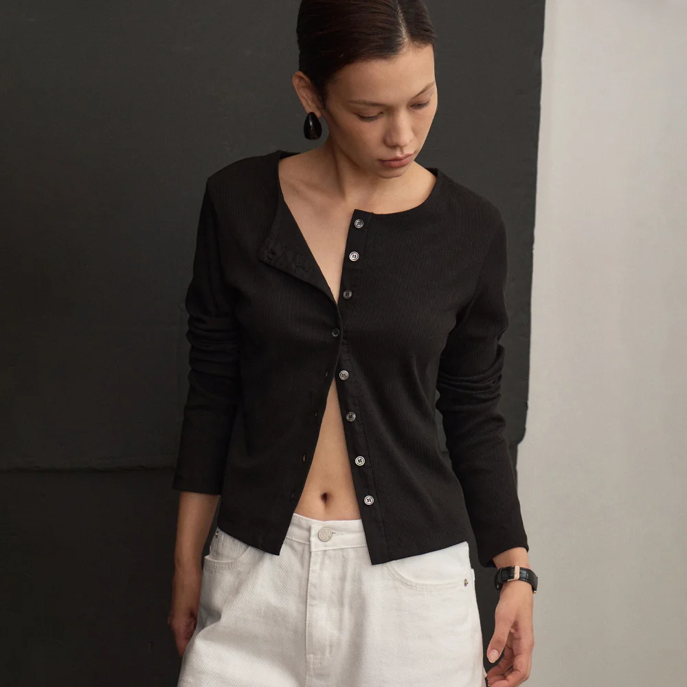 PONY ROUND CARDIGAN (BLACK)