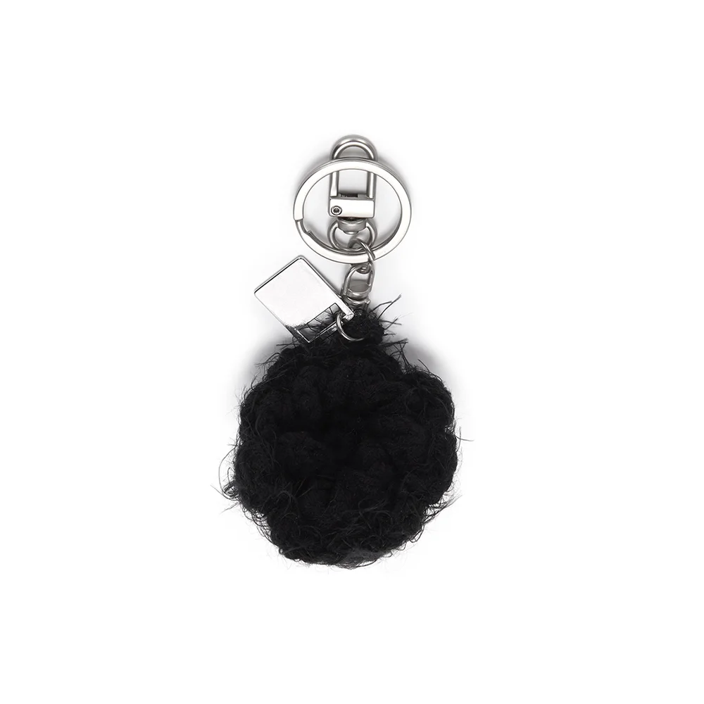 SEAFLOWER KNIT KEYRING IN BLACK