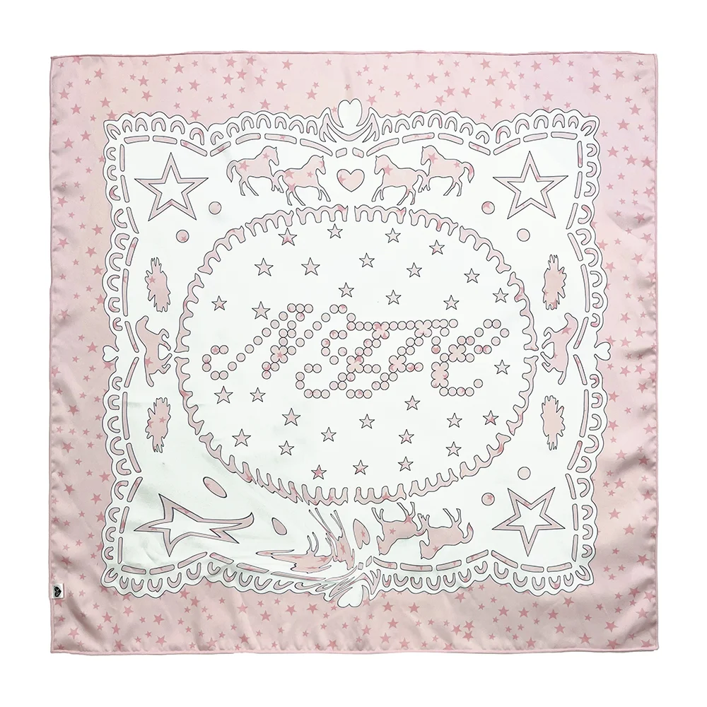 SILKY STARRY PONY LOGO BANDANA PINK