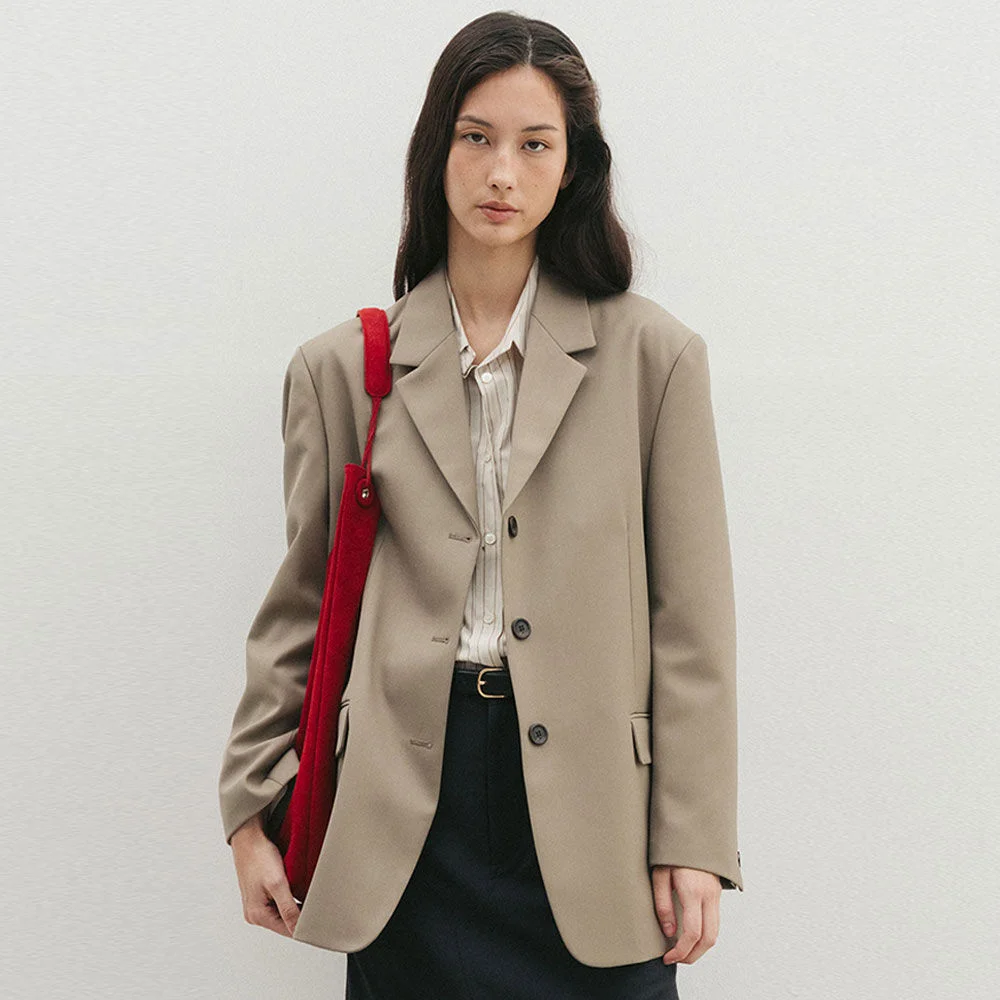 Oversized Single Jacket(Beige)