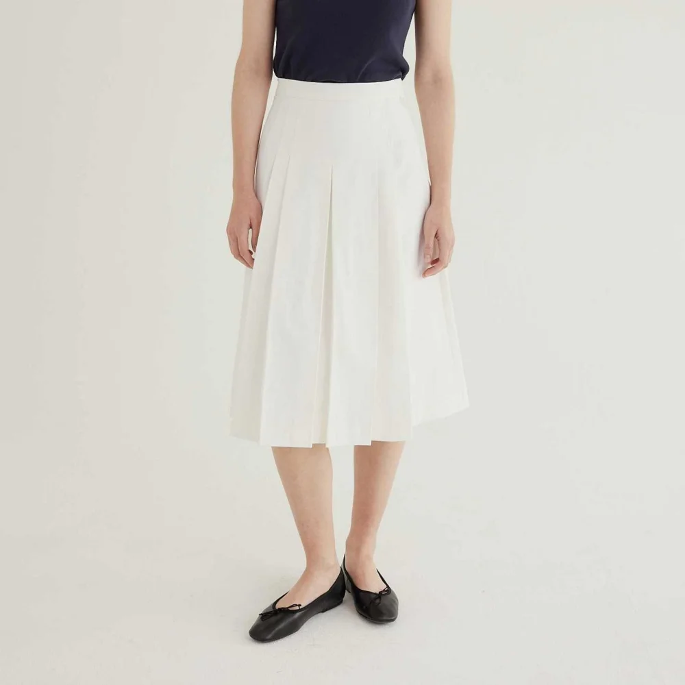 Cotton Pleated Skirt