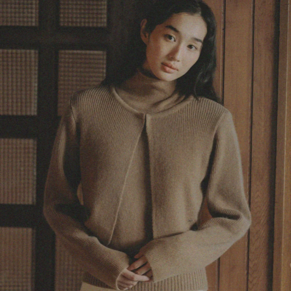 OLL RACCOON CARDIGAN_CAMEL