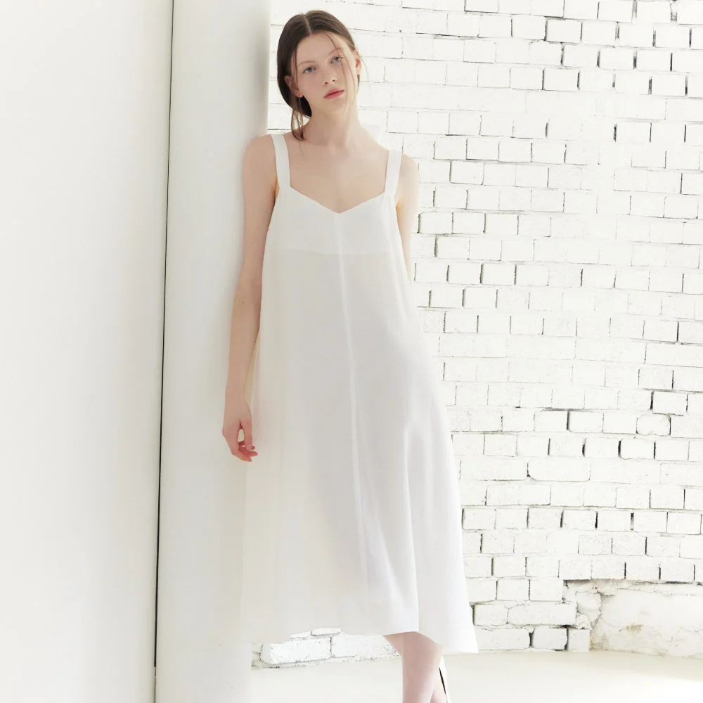 Selah Stripe Scarf Dress _white