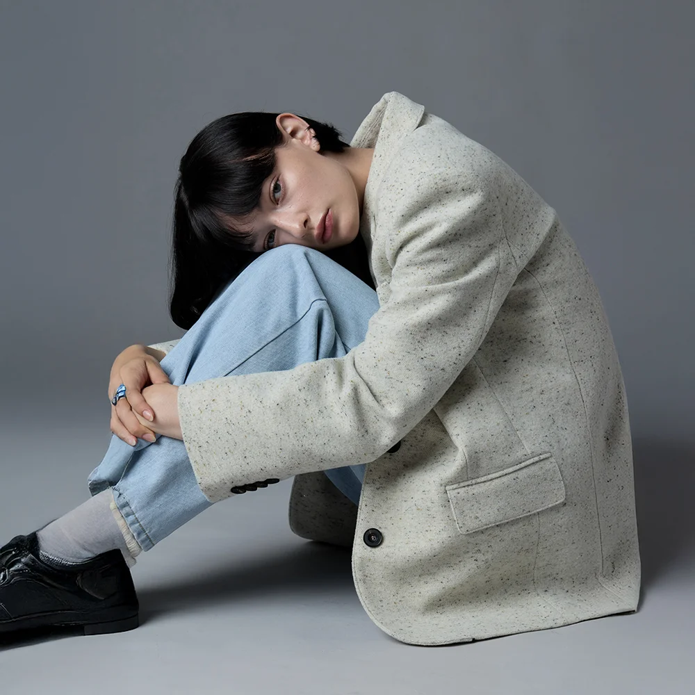 Nep Wool Tailored Jacket (Ivory)