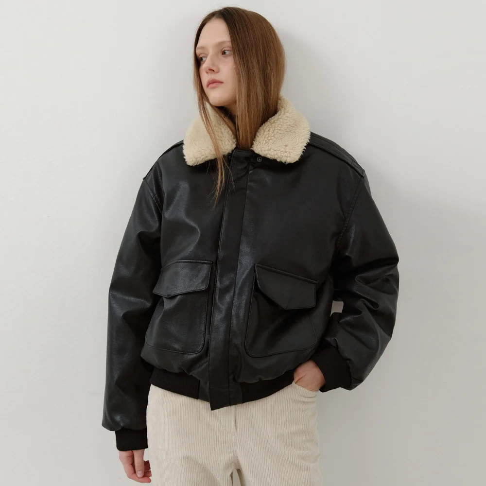 W/Shearling Flight Bomber Padding Jacket_BLACK(WC25-OT11)