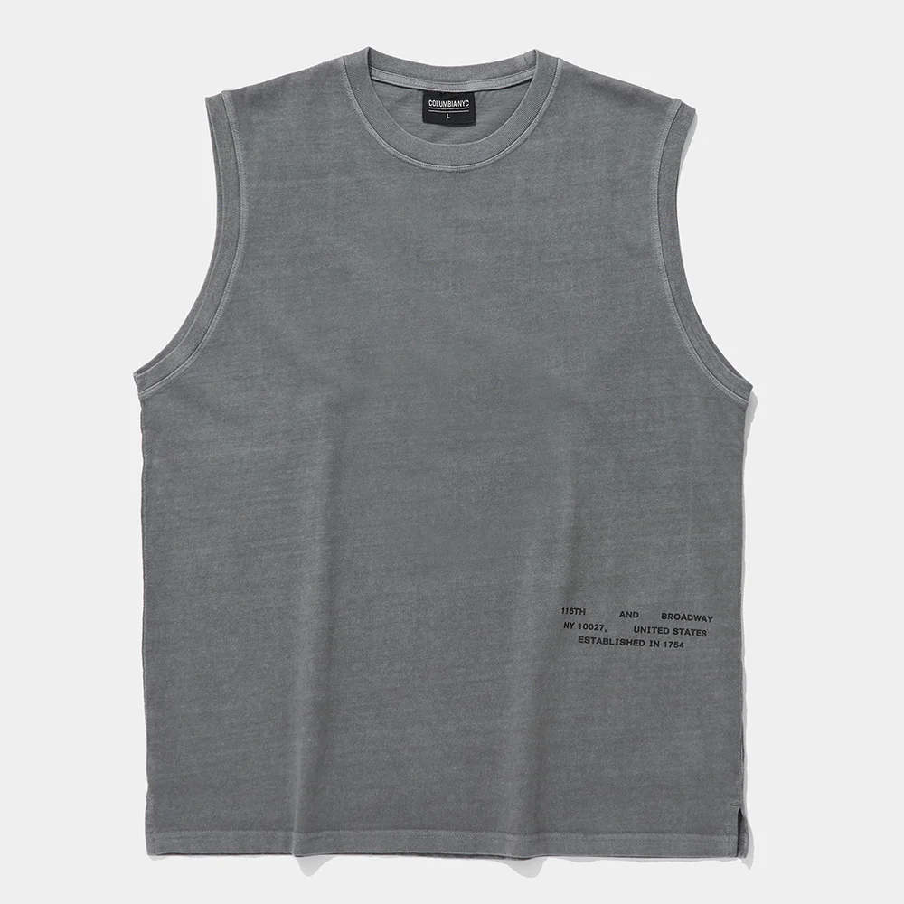 CU PUFF LOGO SLEEVELESS T-SHIRTS_GRAY