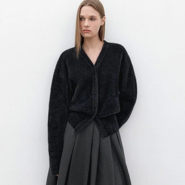 (CD-2238)FAKE ANGORA VOLUME SLEVE KNIT