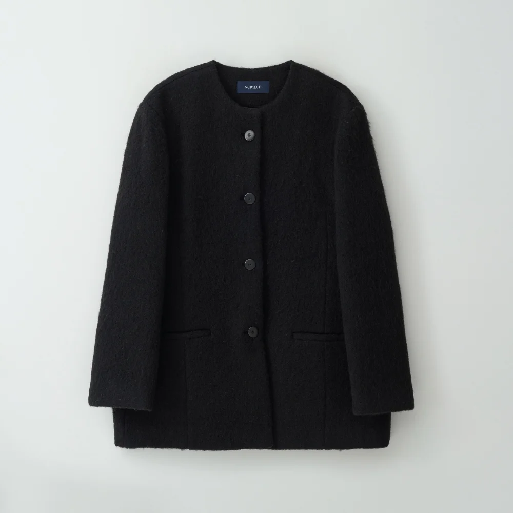 (10次 再訂版) Alpaca blend half coat_black