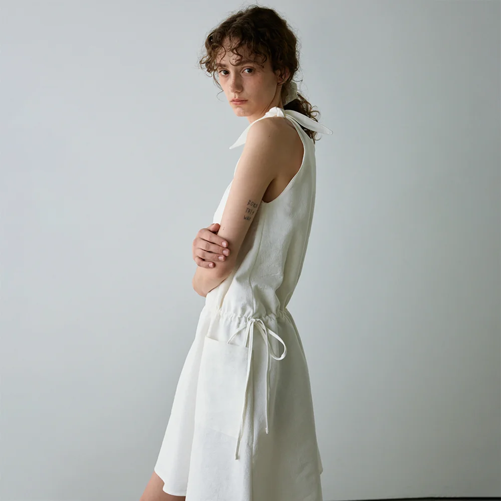 Ribbon dress (Ivory)