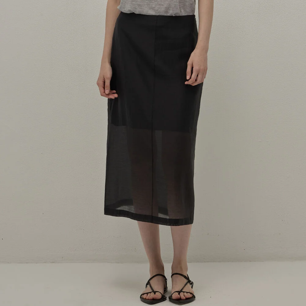 Sheer layered skirt - Black