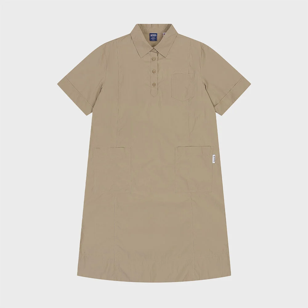 W NYLON BOTTON ONE PIECE (BROWN)