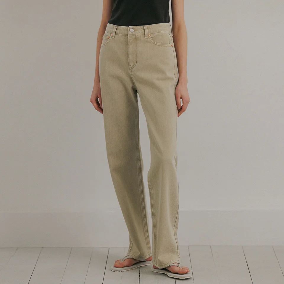 straight fit jeans (beige)