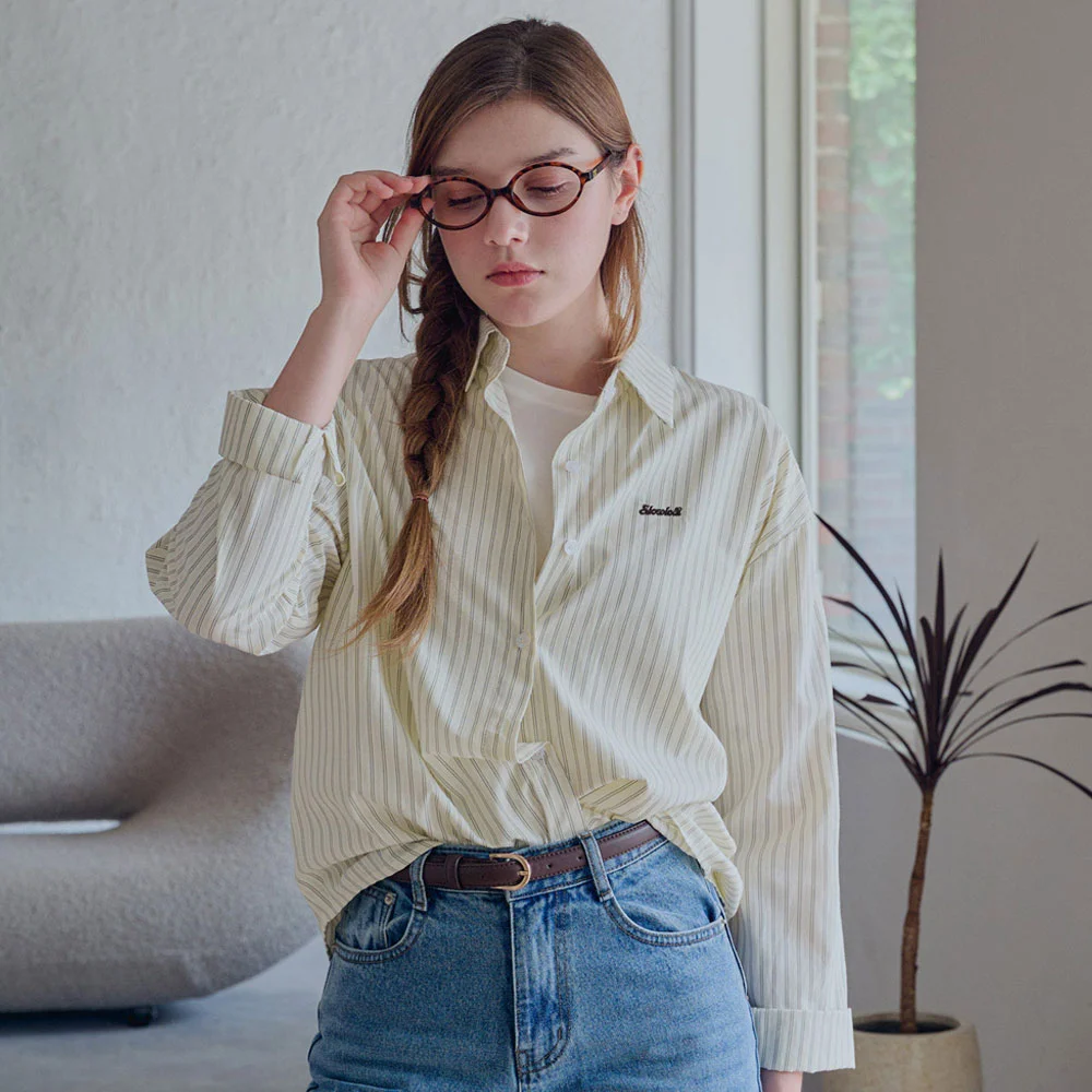 Pinstripe long back shirt_2 Colors